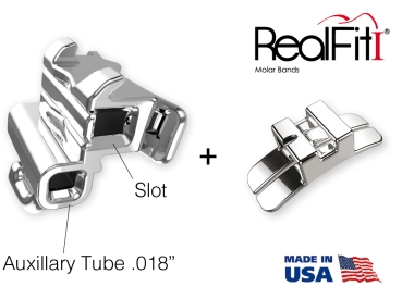 RealFit™ I - Intro-Kit, HČ, 2-násobná kombinace + palatinální zámek (zub 17, 16, 26, 27) Roth .018"