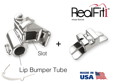 RealFit™ I - Intro-Kit, DČ, 2-násobná kombinace vč. Lip Bumper Tube + ling. zámek (zub 46, 36) Roth .022"