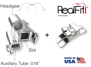 RealFit™ I - HČ, 3-násobná kombinace + palatinální zámek (zub 26, 27) Roth .018"