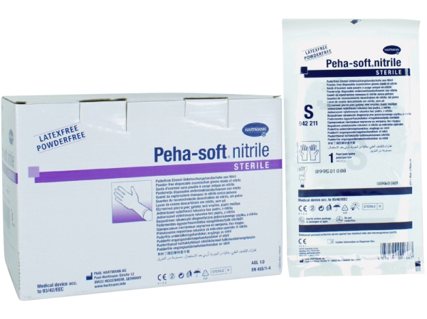 Peha-Soft Nitrile ster. pdfr Gr.S 50páru
