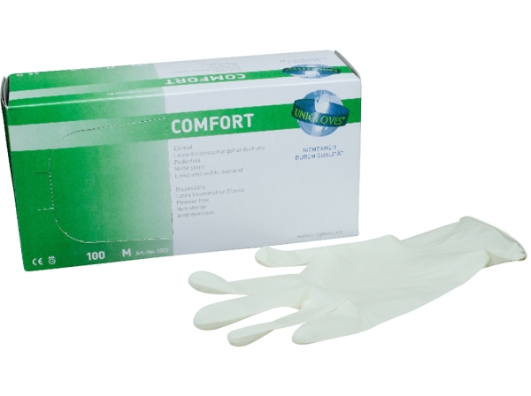 Latexové rukavice Comfort pdfr M 100ks
